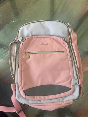 Pink & Gray Women's Backpack Tote